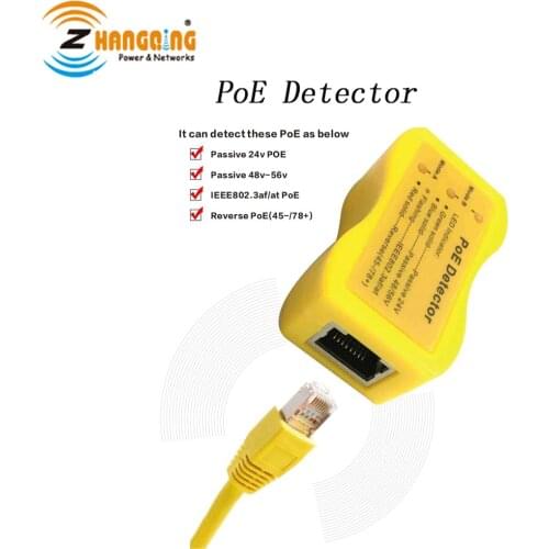 PoE DetectorQuickly identify Power over Ethernet; Display indicates passive or 802.3af/at; 24 v, 48v, or 56v; also Mode B revers