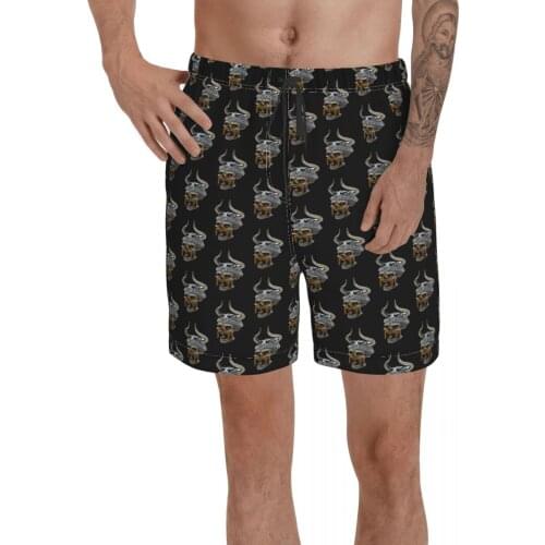 Causal Viking Warrior Skull 9 Viking Thor, Floki, Nordic Breathable Quick Dry Funny Joke Male Shorts