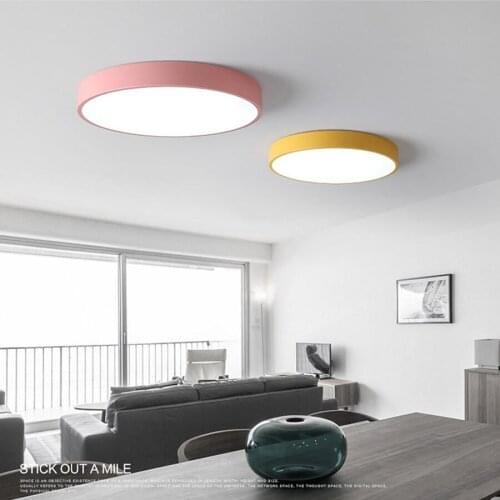 Led Modern Ceiling Lights 220V Round Panel Down Surface Mounted Indoor Ceiling Lamp for Living Room Lampara Techo