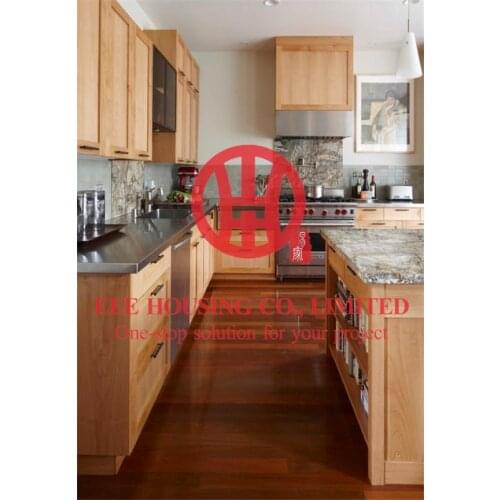 Modern elegant solid wood kitchen cabinet with excellent design and quality shipping by sea