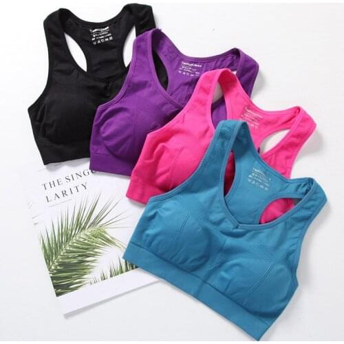 Padded Sports Bras Yoga Sport Bra Top Women Shockproof Breathable Fitness Running Gym Vest Top Sportswear