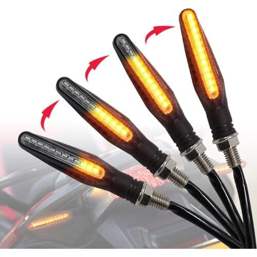 LED Motorcycle Light Bar Strip Tail Brake Stop Turn Signal Lights License Plate Light Flashing Lights 12*335SMD Red Amber Color