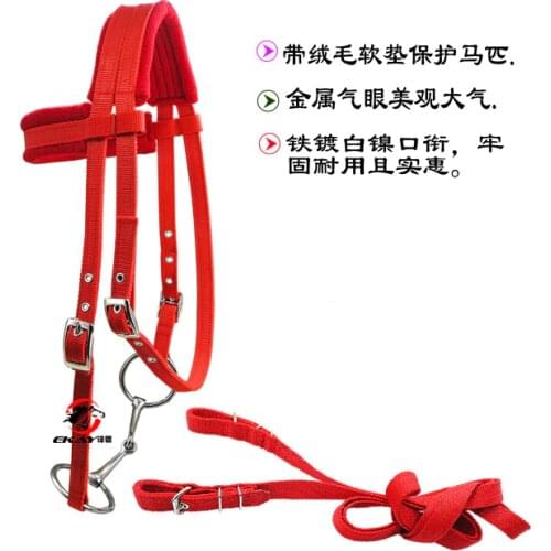 Water Reins Horse Halter, Nickel Plated Horse Bit, Containing Sponge Cushion to Protect Horse Skin Halter Horse Bridle