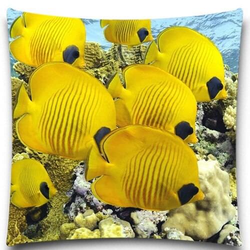 Yellow fish goldfish square Pillow Case Home 2D Printing Brief Style 5 size 9 style for sofa car bedroom