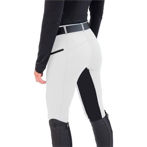 Women Riding Pants Exercise High Waist Sports Yoga Riding Equestrian Breeches Solid Color Tight Straight-leg Ladies Pants