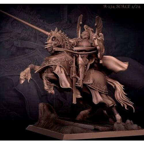 1/24 Resin Figure Kits Knight on horse model self-assembled A-134