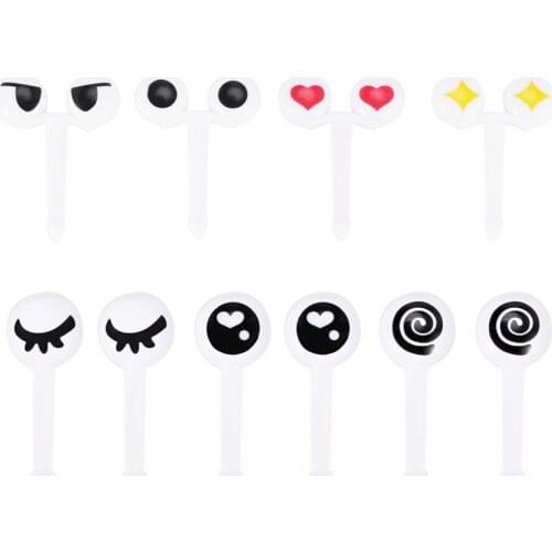 10Pcs / Set Mini Eye Fruit Fork Reusable Plastic Fruit Fork Decorative Sticks Children Lunch Bento Box Accessories Kitchen Acces