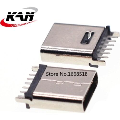 10pcs TYPE-C 6P interface female socket 10.0MM vertical plug straight plug fast charge female 3.1 USB connector