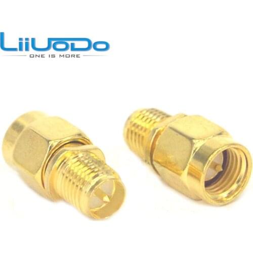 100 Pieces RF SMA Connector RP SMA female to SMA male plug connector adapter goldplated straight