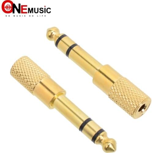 2pcs 6.5mm 1/4" Male to 3.5mm Female Stereo Audio Adapter AV guitar connector