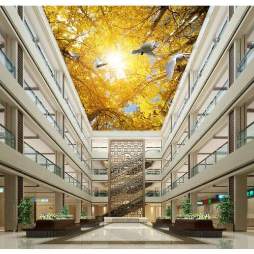 3d wallpaper nature Fantasy Autumn Tree pigeon ceiling Wall Decoration Non woven wallpaper wallpaper 3d mural