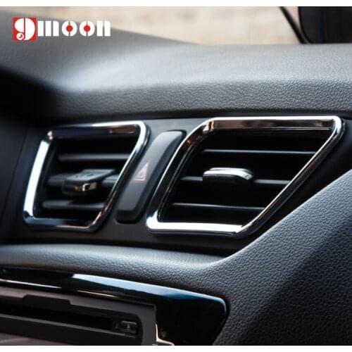4PCS Car outlet ABS chrome trim air conditioning outlet decoration circle cover For KIA RIO K2 auto parts accessories