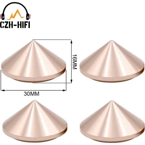 4pcs Audio Isolation Stand Base 30x16mm CNC Machined Solid Aluminum Spike Feet Cone For Amplifier Speaker DAC Turntable CD DIY