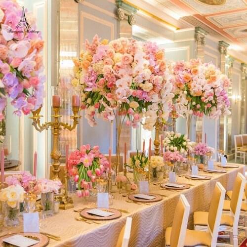 10pcs A lot Metal Golden Flower Stand for Wedding Party Birthday Event Performance Decoration