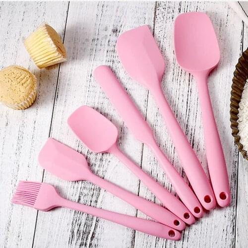 6Pcs Silicone Cream Baking Scraper Non Stick Butter Spatula Cutter Chocolate Spreader Smoother Heat Resistant Bakeware Tools
