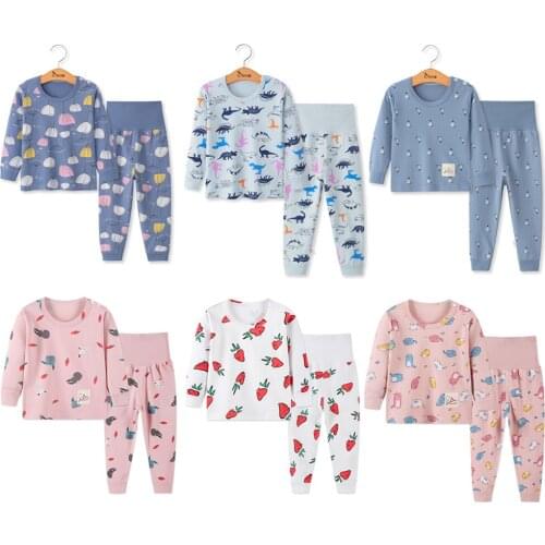 Baby Kids Pajamas Sets Cotton Boys Sleepwear Suit Autumn Girls Pajamas Long Sleeve Pijamas Tops+Pants 2pcs Children Clothing