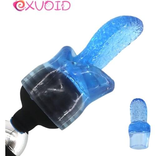 EXVOID AV Stick Accessories Magic Wand Attachment AV Rod Head Cap Tongue Vibrator Sex Shop Head Covers Sex Toys for Women