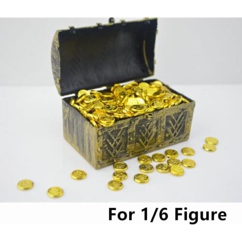 1/6 Scale Figure Plastic Gold Coins Treasure Chest Model Scene Accessories For 12 inches Action Figure Dolls Accessories