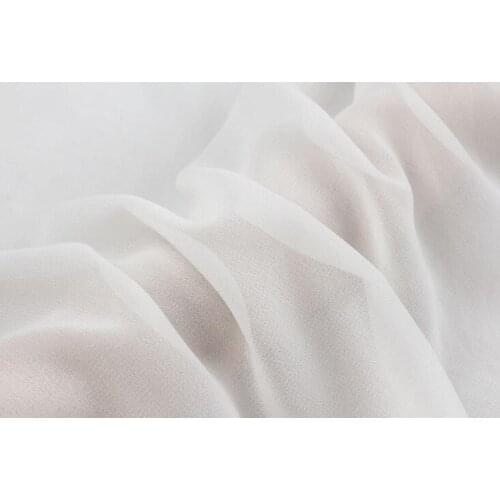 Howmay 100% pure silk fabric georgette 10m/m 43gsm 45" 114cm natural white PFD fabric transparent tulle fabric for DIY