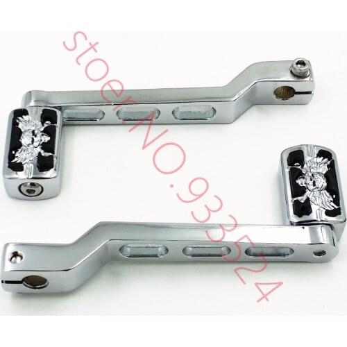 Chrome Gear Shift Lever Shifter W/ Footrest Foot Pegs For Harley Softail Electra Glide FLHT Cross Bones FLSTSB Rocker C