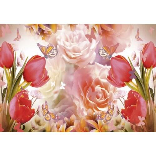 JMINE Div 5D Tulips Flower Butterfly Full Diamond Painting cross stitch kits art High Quality Floral 3D paint by diamonds