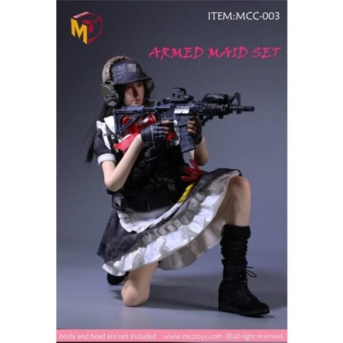 Hot Sales 1/6th MCCTOYS Black Python Pattern Maid Suit MCC-003 No Body No Head For Usual 12inch Doll Figures Collection