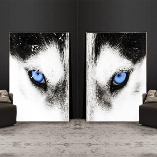 Snow Wolf Eyes Wall Art Canvas Posters and Prints Animals Modular Paintings on the Wall Decor Pictures For Living Room Cuadros