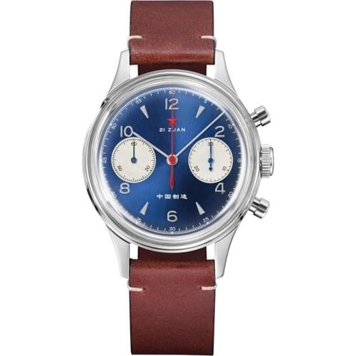 Seakoss Men 1963 Chronograph Watch Acrylic Sapphire Clock ST19 Seagull Movement Pilots Mechanical Wristwatches With Swan-neck