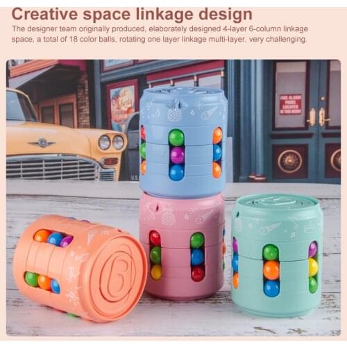 NEW 3 In 1Can Cube Fidget Toys Fidget Spinner Magic Beans Finger Stress Relief Toys Decompression Puzzle Toys For Adults Kids