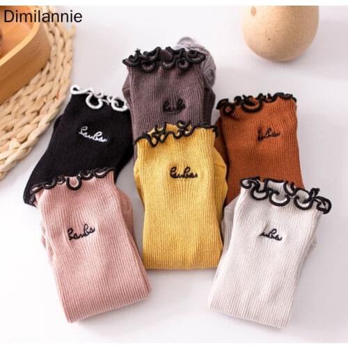 New Fashion Women Socks Cotton 1 Pair Letter Spring Schoolgirl Casual Short Happy Casual Breathable Ladies Socks Women