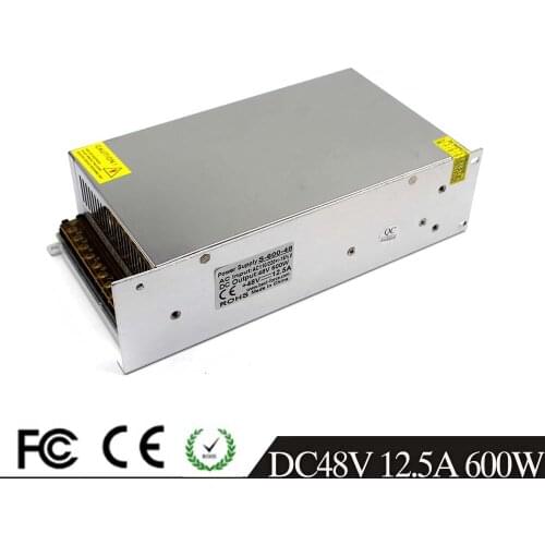 Single Output DC48V Power Supply 12.5A 600W Transformer AC110V 220V To 48V DC Power Supplies for CCTV Printer CNC Stepper Motor