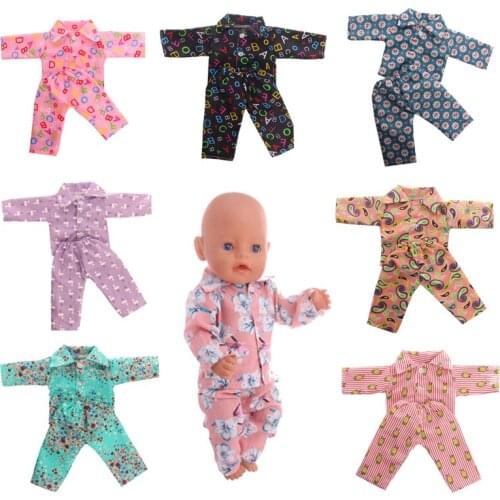13 Color Cute Patterns Pajamas Fit 18 Inch American& 43 CM Baby Doll Clothes Accessories,Girls Toys,Generation