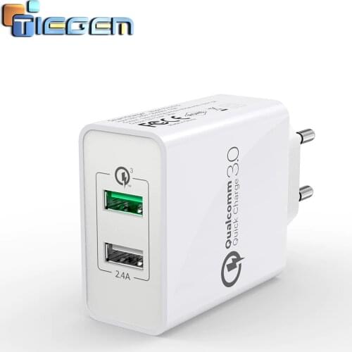 TIEGEM 30W Quick Charge 3.0 USB Wall Charger Adapter EU US Plug Universal Travel Charger Mobile Phone Charger for samsung iphone