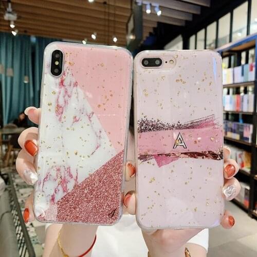 Cute Phone Case for iPhone 11 Pro Max Luxury Marble Silicone Cover for iPhone 11 XR Women Glitter Female Casing 12 Pro Max 11 X