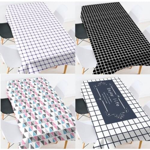 Geometric striped lattice table cloth round table cloth table cover cloth dinning table set decorating Oilcloth on table table