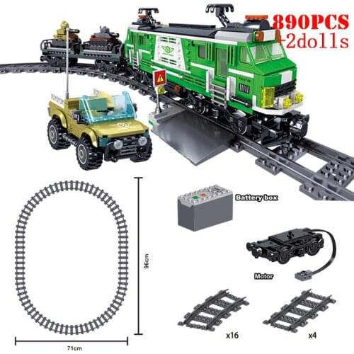 High-Tech Battery City Electric Rail Train Building Blocks Railway Track Power Motor Bricks Toys Children Kids Christmas Gifts