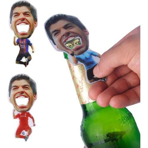 WEILEAD Zinc Alloy Funny Suarez Biting Beer Bottle Opener Spain Football Team Souvenir Creative Kitchenware Gift Kitchen Tool