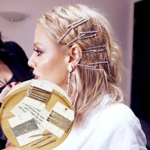 Shiny Crystal Rhinestones Hairpins Barrettes Fashion Stage Party Shape Hair Clips Hairstyle Design Styling Tool Hair Accessories