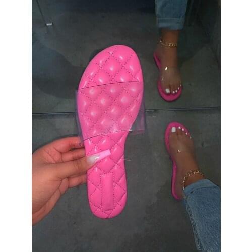 2020 Fashion Pink Toe Flat Weaving Sandals Women Open Toe Gingham Slipper Black Sandals New Summer Designer Shoes Women