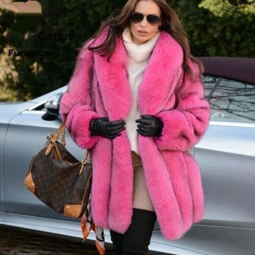 Winter Overcoat Luxury Fur Coat Womens Elegant Plus Size Faux Fur Coat Long Slim Thicken Warm Trendy Warm Outerwear Coat