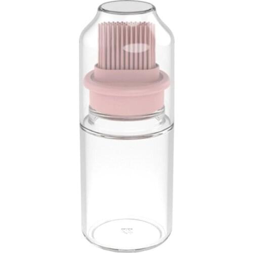 1 Pcs Silicone Oil Bottle With Brush Refillable Oil Bottle Brush With Lid High Temperature Resistance Kitchen Pastry Baking Tool