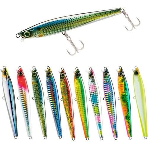 105mm/30g Minnow Fishing Lures Slow Sinking Fishing Bait Pencil Long Cast Luminous Fishing Bait Fishing Accessories 3D eyes