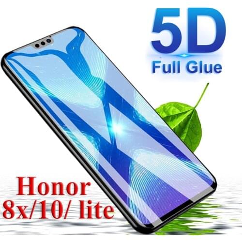 2pcs 5D Protective glass on for huawei honor 8x 10 8 lite 9 9i tempered glas full cover huawei honor 8x honor10 light case