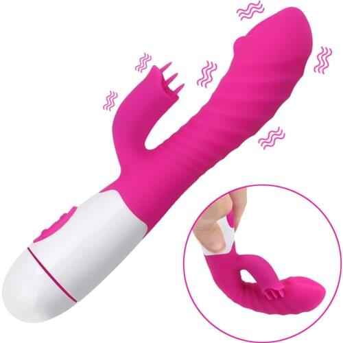 30 Frequency G-Spot Clitoris Stimulator Tongue Licking Vibrator Nipple Vagina Anus Massage Sex Toys for Women Rabbit Vibrator