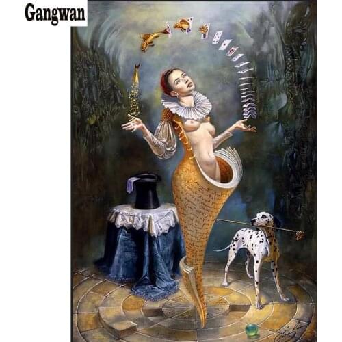 5D Diamond Embroidery Magic playing cards, beauty dalmation dog Full Square/Round Diamond Painting Decoration Mosaic Hobbies art