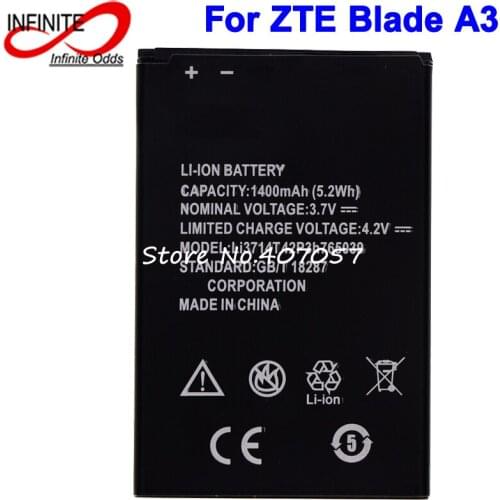 Li3714T42P3h765039 1400mAh Battery For ZTE Blade A3 T220 AF3 T221 A5 AF5 Accumulator
