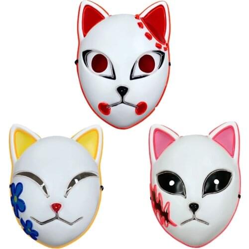 Anime Demon Slayer Kimetsu no Yaiba Mask Kamado Tanjirou Sabito Mask Cosplay Masquerade Halloween Party Costume Props