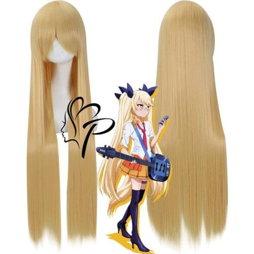 Biamoxer 100cm Anime SHOW BY ROCK !! Cosplay Wig Plasmagica Retoree Long Straight Blonde Synthetic Hair for Adult