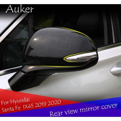 Car Chrome Side Door Rear View Mirror Cover Mirror Frame Cover Version Car Accessory For Hyundai Santa Fe Santafe IX45 4TH 2019