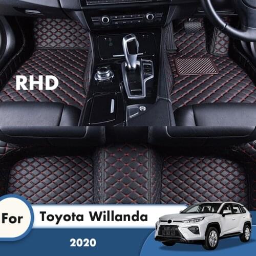 RHD Car Floor Mats For Toyota Willanda 2020 Waterproof Leather Carpet Custom Styling Foot Pads Car Accessories Interior Covers